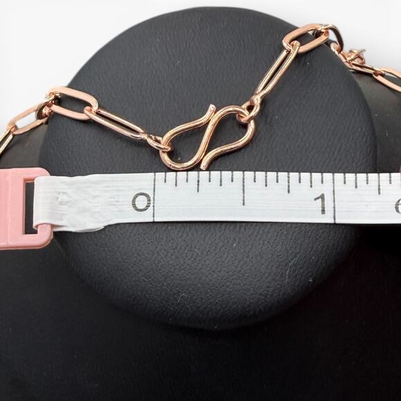 18 inch Copper Paper Clip Chain with Double Hook Clasp Handmade Artisan - Picture 6 of 7